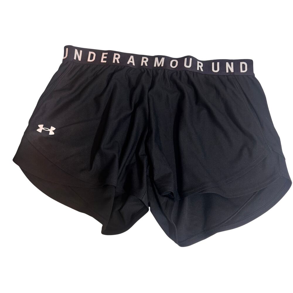 Under Armour Play Up Shorts 3.0 Women’s Large Black Athletic Running Gym Shorts